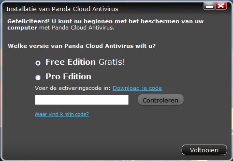 Gratis Panda Cloud antivirus